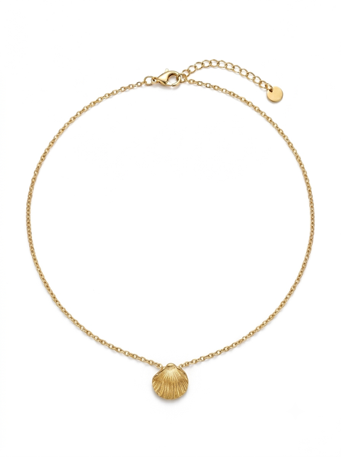 Calico Scallop Shell Necklace