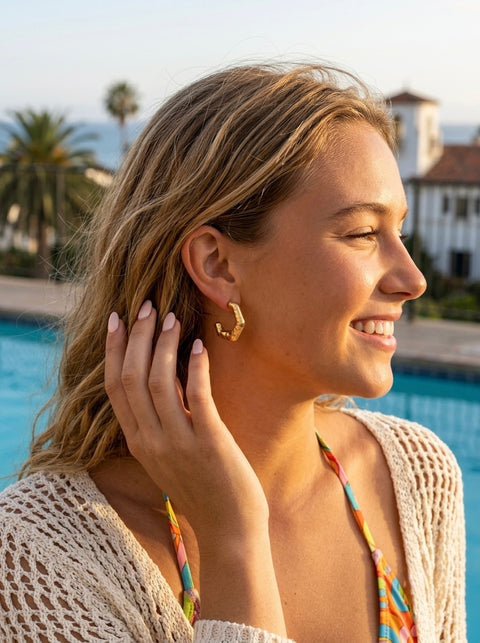 Driftwood Textured Hoops