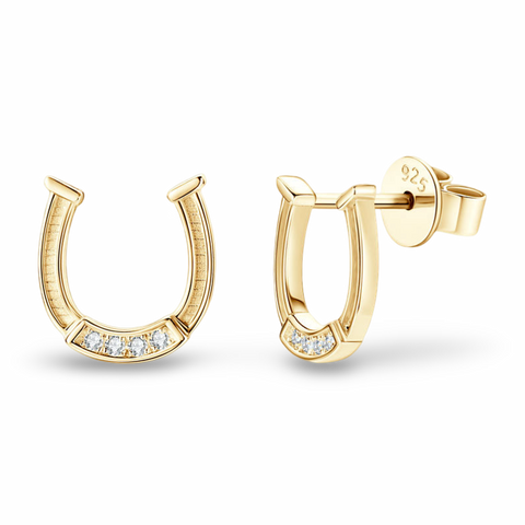 Horseshoe Diamond Stud Earrings