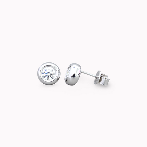 Moana Bezel 1ctw Moissanite Earrings