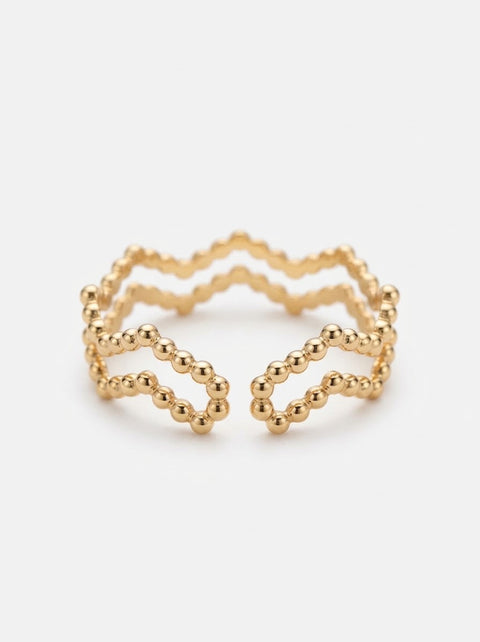 Ocean Duo Ripple Open Band Gold