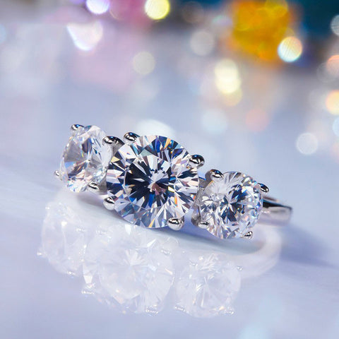 Ariane 2 Carat Moissanite Three-Stones Wedding Ring