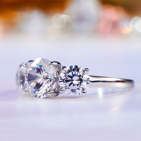 Ariane 2 Carat Moissanite Three-Stones Wedding Ring