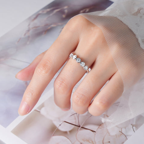 Aria Five Stones Bezel Ring