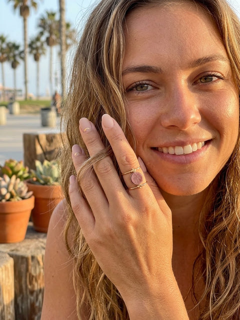 Solana Blush Pink Stone Ring