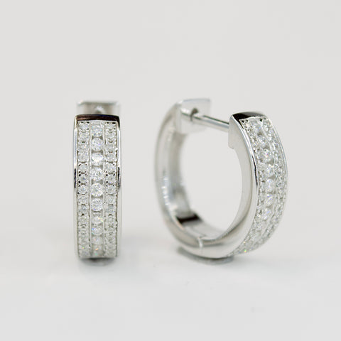 Three Channels Huggie Hoop Earrings