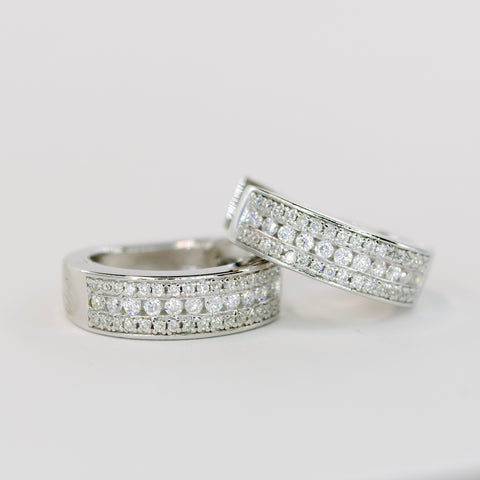 Three Channels Huggie Hoop Earrings