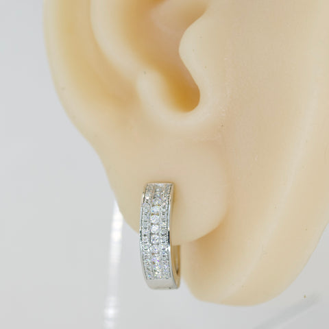 Three Channels Huggie Hoop Earrings