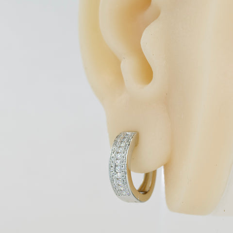 Three Channels Huggie Hoop Earrings