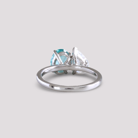 Toi et Moi Ring with Lab-grown Paraíba