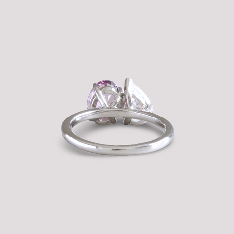 Toi et Moi Ring with Lab-grown Purple Sapphire
