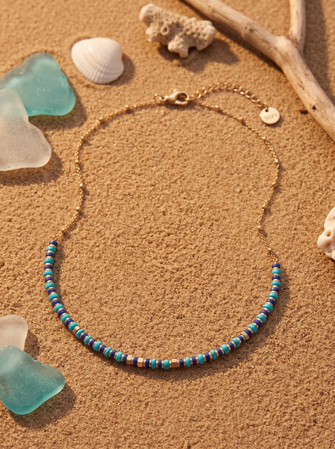 Waterproof Turquoise Bead Choker