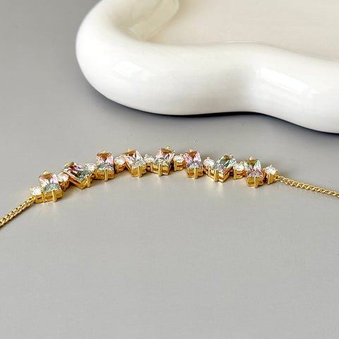 Lab-grown Bi-color Tourmaline Bracelet