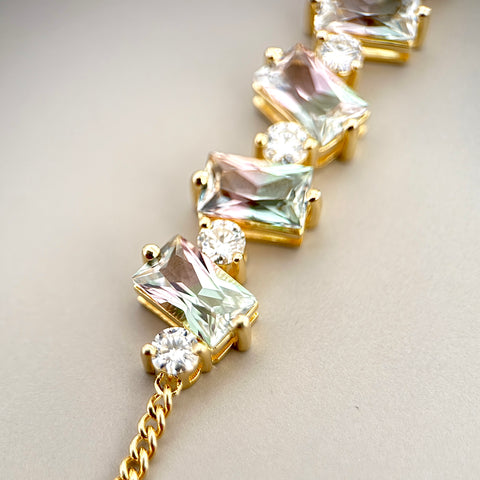 Lab-grown Bi-color Tourmaline Bracelet