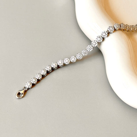 Clustered Moissanite Tennis Bracelet