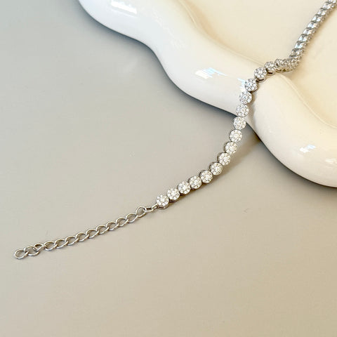Clustered Moissanite Tennis Bracelet