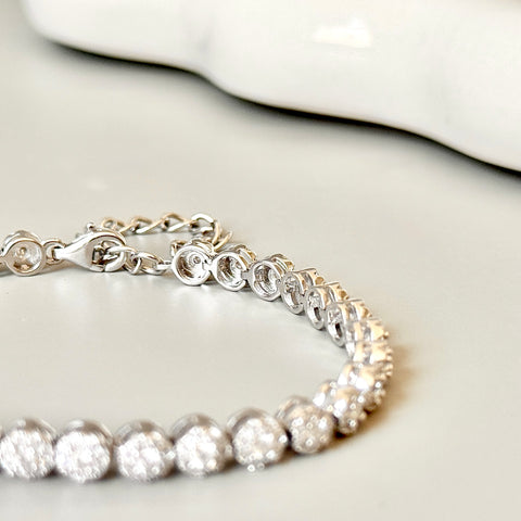 Clustered Moissanite Tennis Bracelet