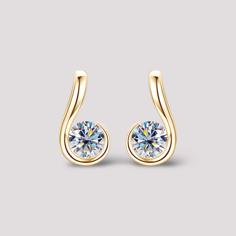 melody music note earrings s925 moissanite