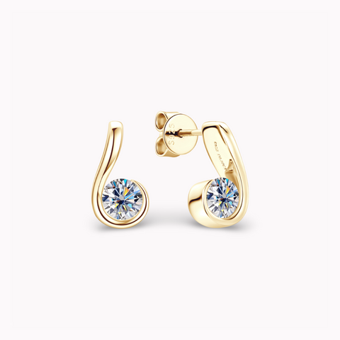 925 Sterling Silver 1ctw Moissanite Melody Music Note Stud Earrings