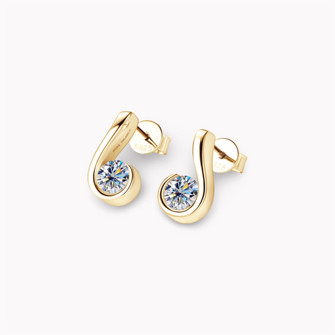 925 Sterling Silver 1ctw Moissanite Melody Music Note Stud Earrings
