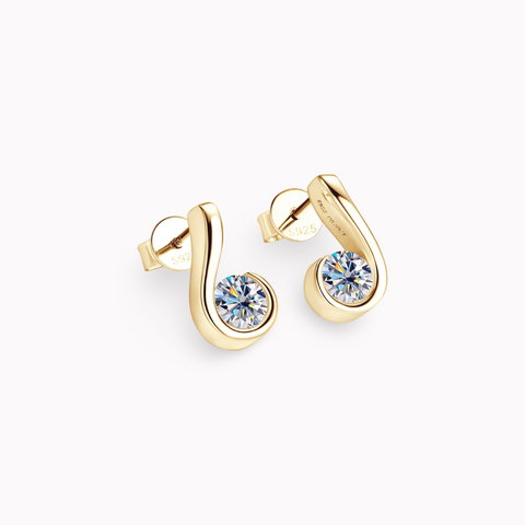 925 Sterling Silver 1ctw Moissanite Melody Music Note Stud Earrings