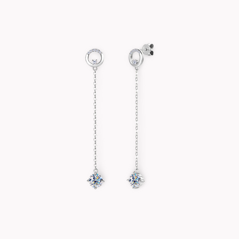 925 Sterling Silver "Mila" 2ctw Moissanite Drop Earrings
