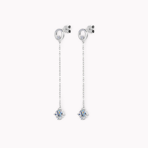 925 Sterling Silver "Mila" 2ctw Moissanite Drop Earrings