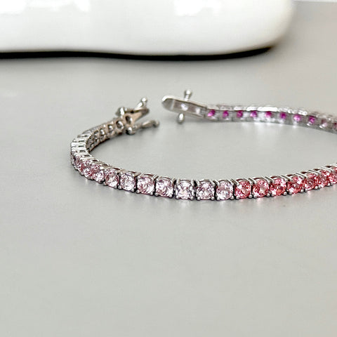 Rainbow Lab-grown Sapphire Tennis Bracelet