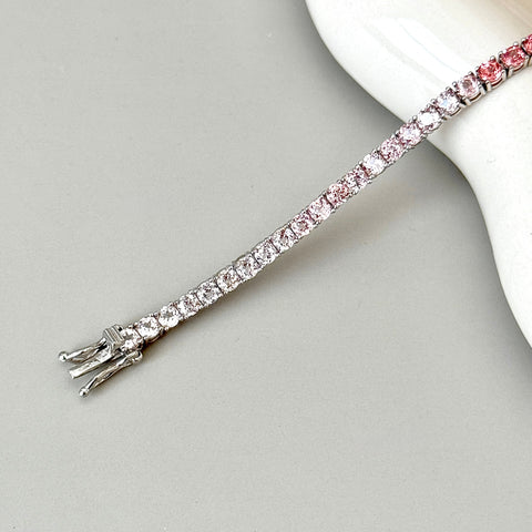 Rainbow Lab-grown Sapphire Tennis Bracelet