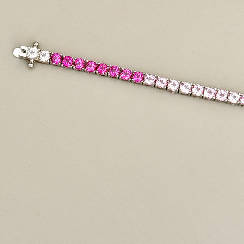 Rainbow Lab-grown Sapphire Tennis Bracelet