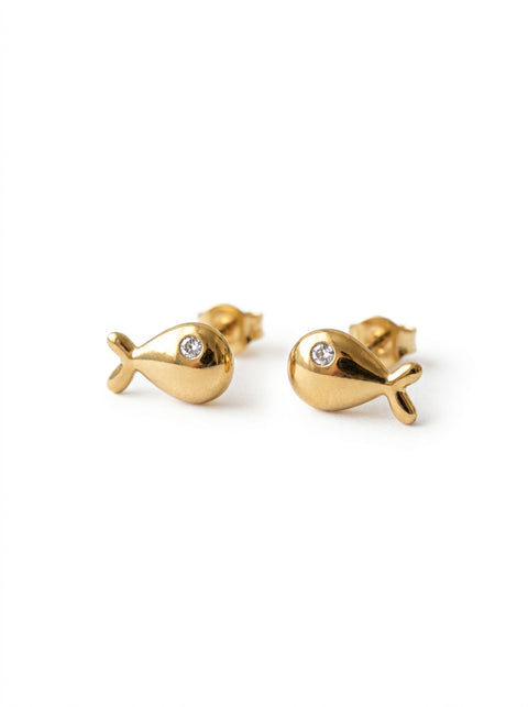 Sandy Gold Fish Studs
