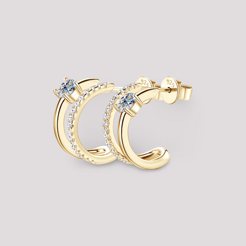 Gold Stacked C Studs