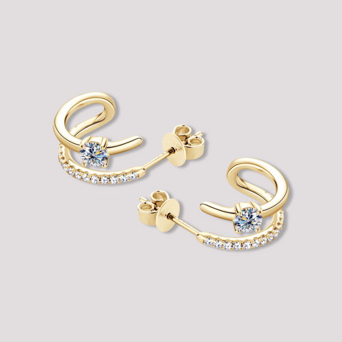 Gold Stacked C Studs
