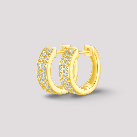 Three Channels Huggie Hoop Earrings