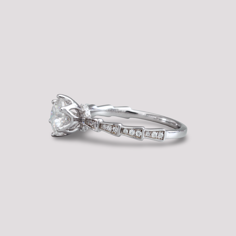 Ziwa Solitaire Hidden Halo Engagement Ring