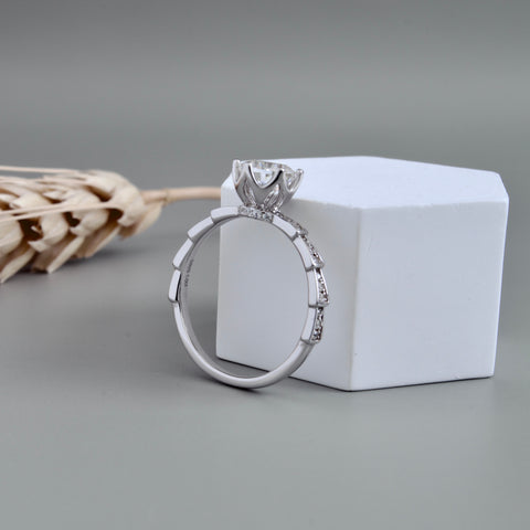 Ziwa Solitaire Hidden Halo Engagement Ring