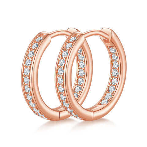 Inside-Out Petit Diamond Round Hoop Earrings