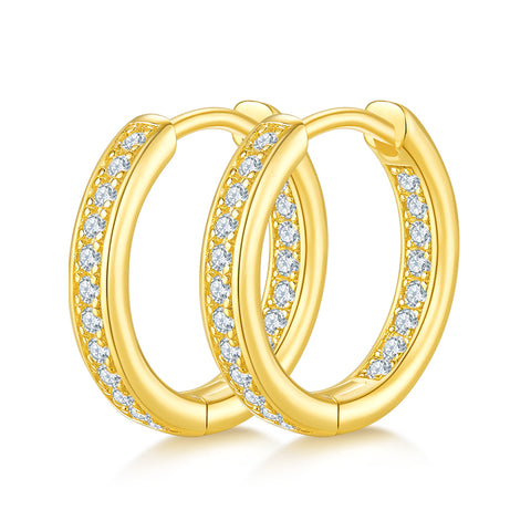 Inside-Out Petit Diamond Round Hoop Earrings