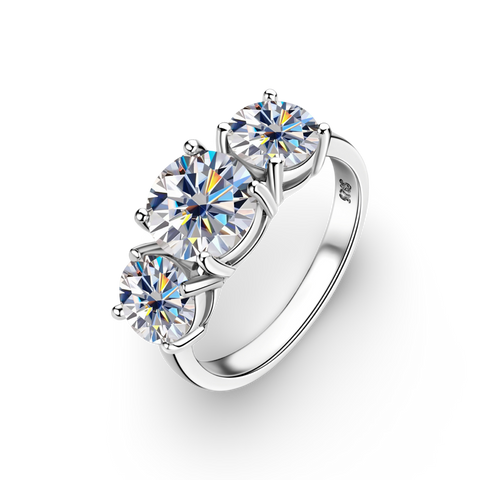 2 Carat Moissanite Ariane Three-Stones Wedding Ring