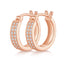 Dual Channels Diamond Huggie Hoop Earrings