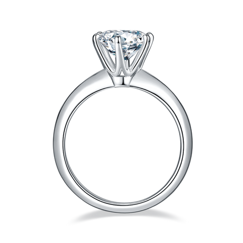 Only • 2Ct. Round Brilliant Solitaire Six-Prong Engagement Ring with Tall Profile