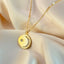 Love To The Moon And Back Disc Pendant Necklace