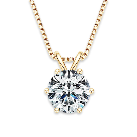 Dovie Sole Solitaire Diamond Pendant S925 14K Gold Plated