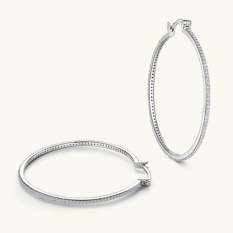 Amelia Full Diamonds Large Hoop Earrings