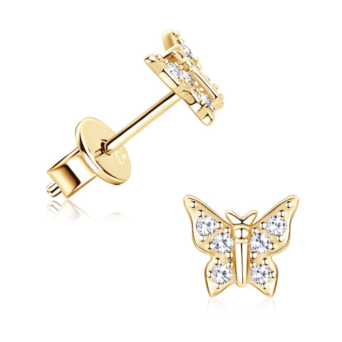 Petite Butterfly Diamond Stud Earrings