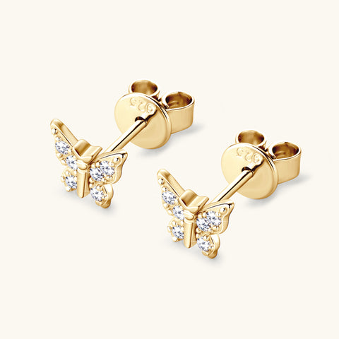 Petite Butterfly Diamond Stud Earrings