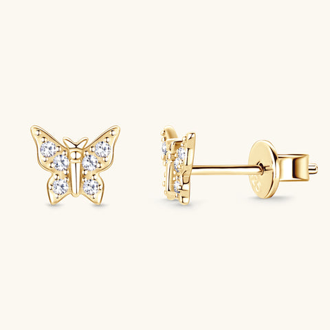 Petite Butterfly Diamond Stud Earrings