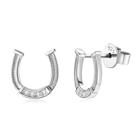 Horseshoe Diamond Stud Earrings