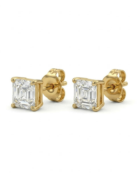 Asscher-Cut Square Studs