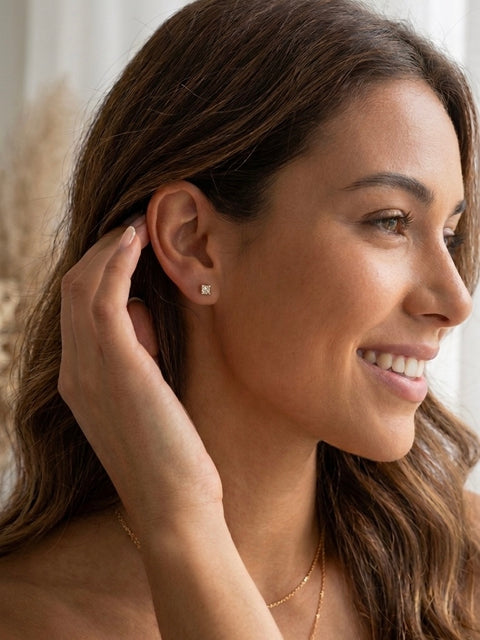 Asscher-Cut Square Studs